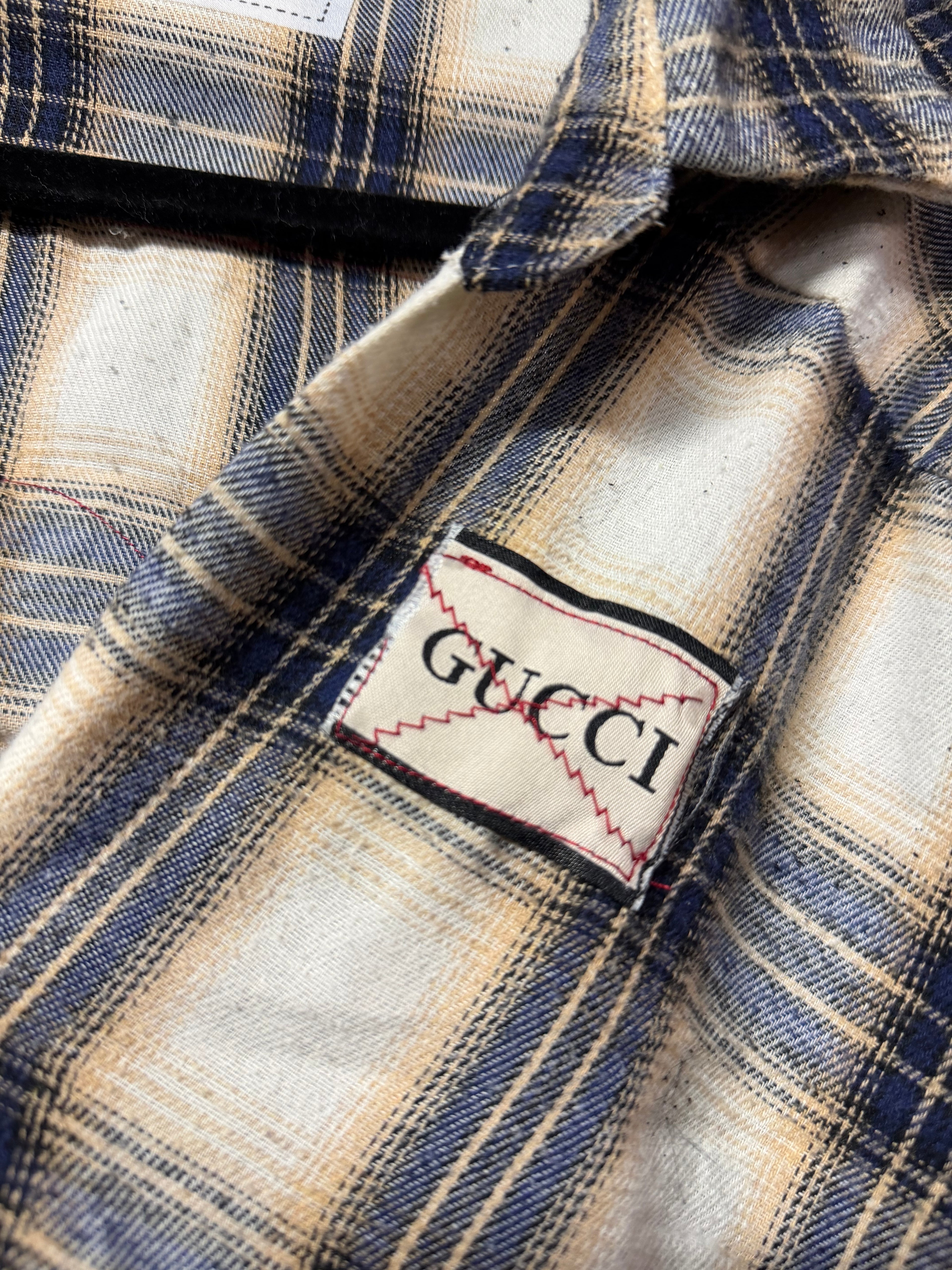 Upcycled Designer “Signal Lost” Unisex Drop-Shoulder Flannel