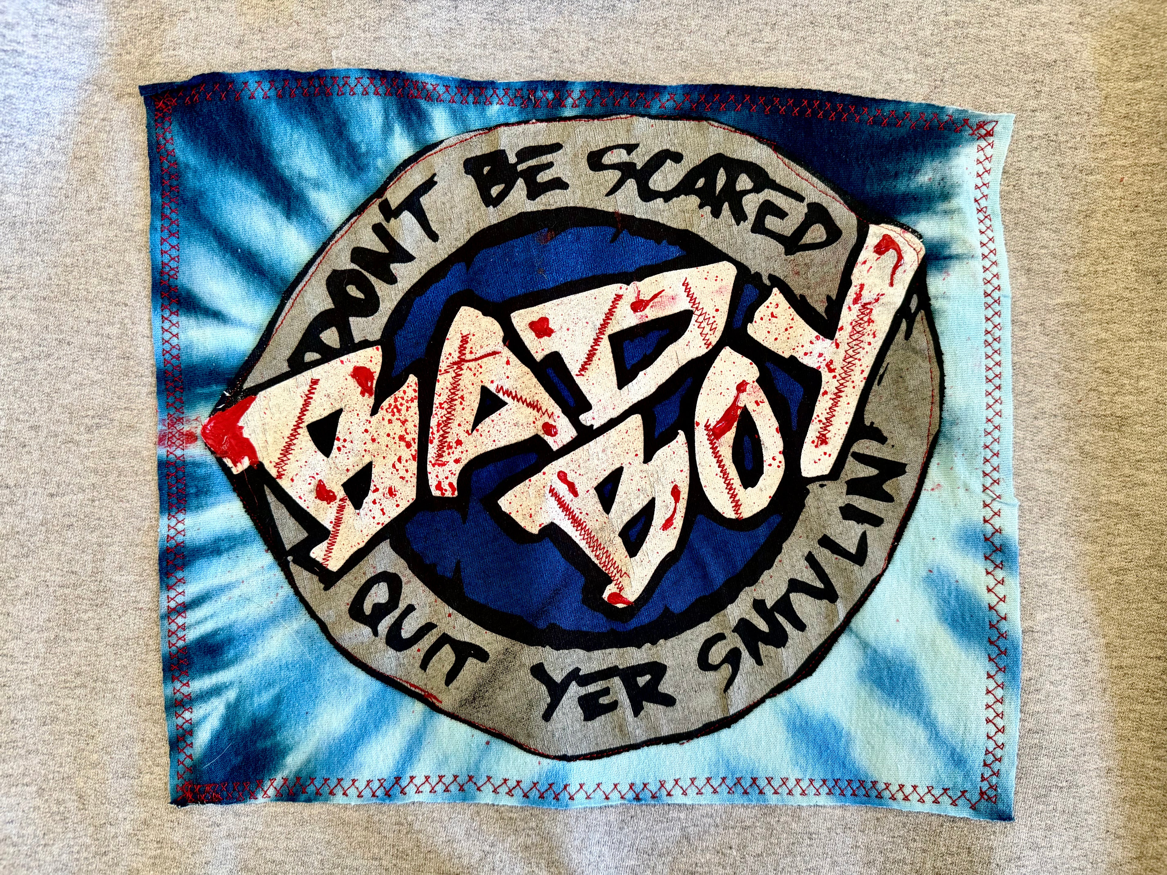Broken Bandit “Bad Boy Club” Graffiti Crewneck Sweatshirt – Hand Painted Punk Grunge Pullover Size Large