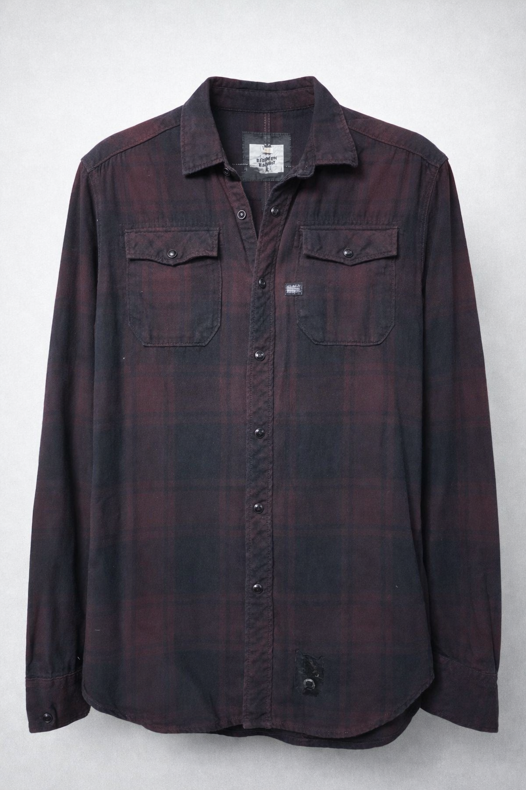 Broken Bandit “Liquid Gold” Studded Flannel – One of One (Unisex S/M)