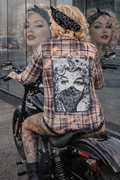 Broken Bandit “Pink Veil Marilyn” Bleached Flannel – Unisex Large
