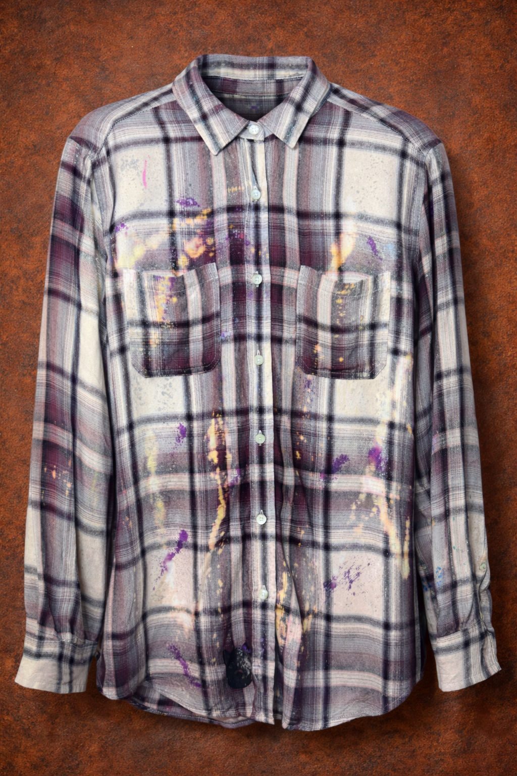 Broken Bandit “Pink Veil Marilyn” Bleached Flannel – Unisex Large