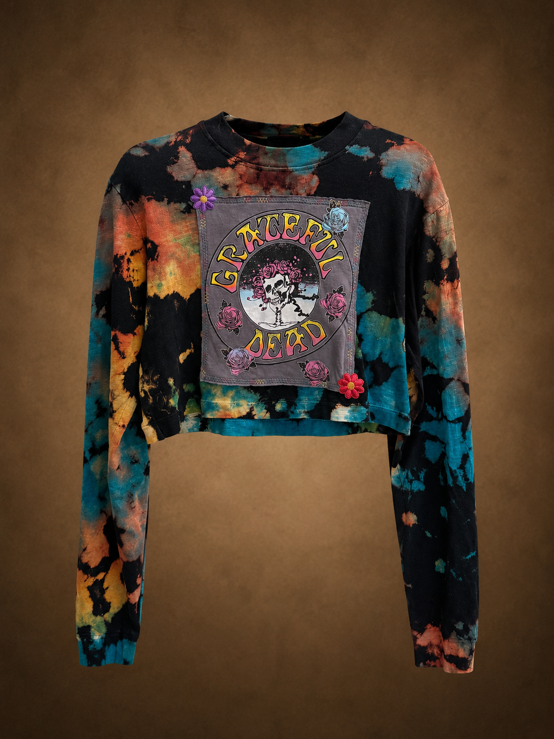 Broken Bandit “Grateful Bloom” Reworked Grateful Dead Crop Crewneck – One of One