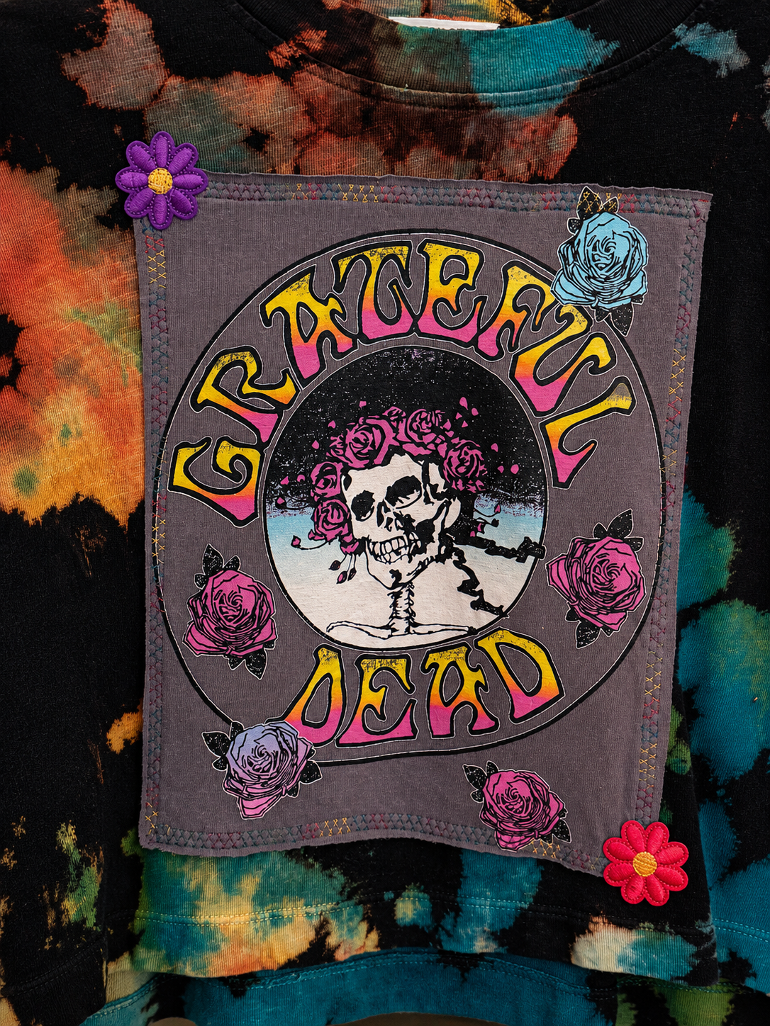 Broken Bandit “Grateful Bloom” Reworked Grateful Dead Crop Crewneck – One of One