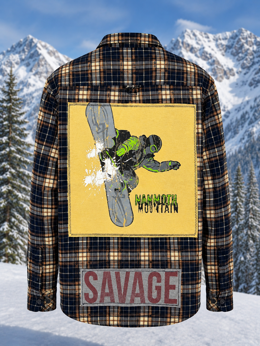 “Savage Shredder” Vintage Mammoth Mountain Upcycled Flannel