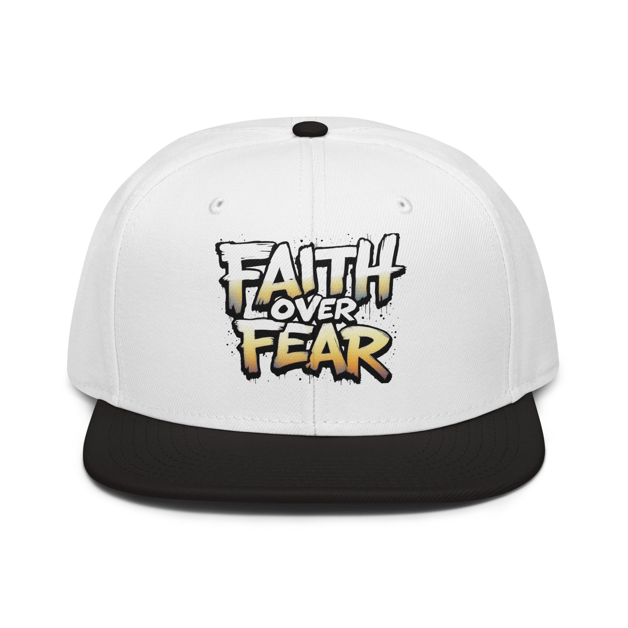 Faith Over Fear - Snapback Hat featuring bold design and modern style, perfect for confident individuals.